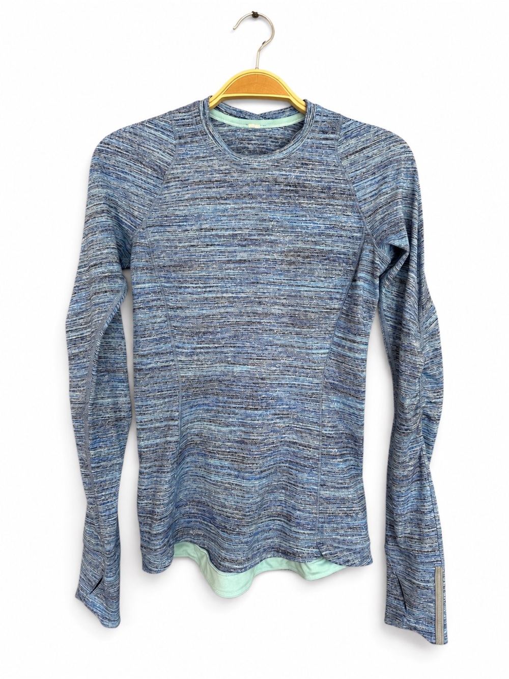 Lululemon Runderful Long Sleeve 4 Space Dye Camo Caspian Sapphire Blue Rulu
